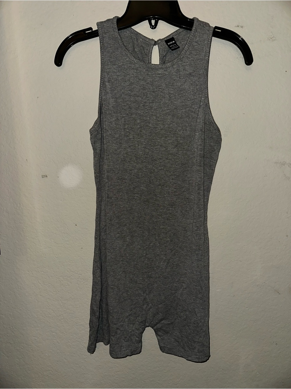 Shein gray ribbed romper size large